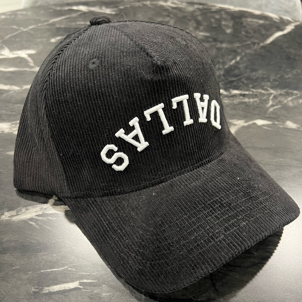 Limited Release Black Corduroy Upside Down Dallas Hat